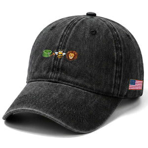Hose Bee Lion Meme Slang Funny Wordplay Pun Graphic Washed Cotton Baseball Cap