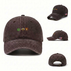 Hose Bee Lion Meme Slang Funny Wordplay Pun Graphic Washed Cotton Baseball Cap