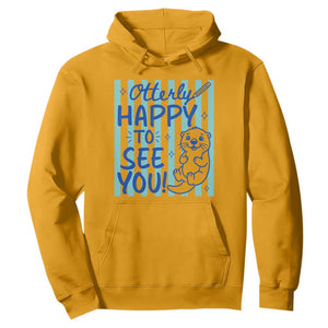 Cute Otter Pun Back To School Retro Preppy Hoodie Otterly Happy To See You