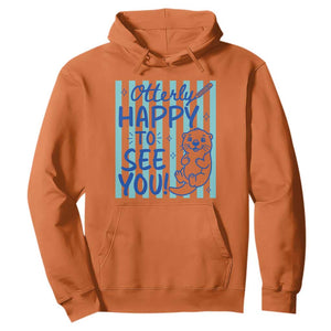 Cute Otter Pun Back To School Retro Preppy Hoodie Otterly Happy To See You