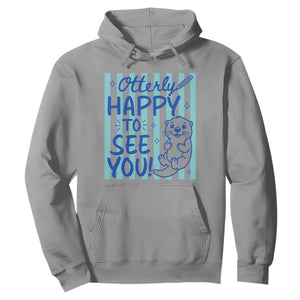 Cute Otter Pun Back To School Retro Preppy Hoodie Otterly Happy To See You