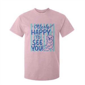 Cute Otter Pun Back To School Retro Preppy T Shirt For Kid Otterly Happy To See You