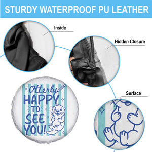 Cute Otter Pun Back To School Retro Preppy Spare Tire Cover Otterly Happy To See You