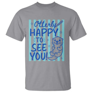 Cute Otter Pun Back To School Retro Preppy T Shirt Otterly Happy To See You