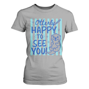 Cute Otter Pun Back To School Retro Preppy T Shirt For Women Otterly Happy To See You