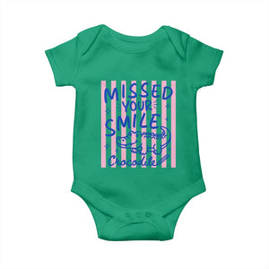Cute Crocodile Pun Back To School Retro Preppy Baby Onesie Missed Your Smile Crocodile