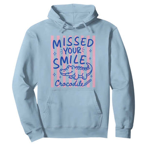 Cute Crocodile Pun Back To School Retro Preppy Hoodie Missed Your Smile Crocodile