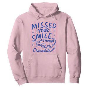 Cute Crocodile Pun Back To School Retro Preppy Hoodie Missed Your Smile Crocodile
