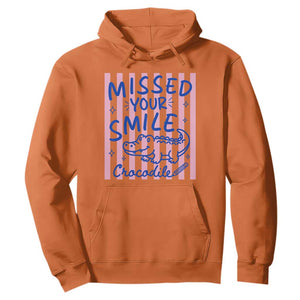 Cute Crocodile Pun Back To School Retro Preppy Hoodie Missed Your Smile Crocodile