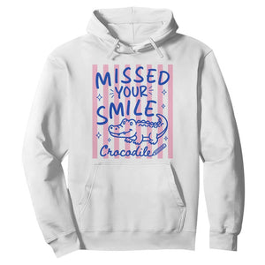 Cute Crocodile Pun Back To School Retro Preppy Hoodie Missed Your Smile Crocodile