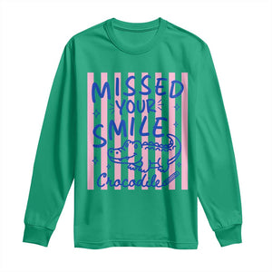Cute Crocodile Pun Back To School Retro Preppy Long Sleeve Shirt Missed Your Smile Crocodile