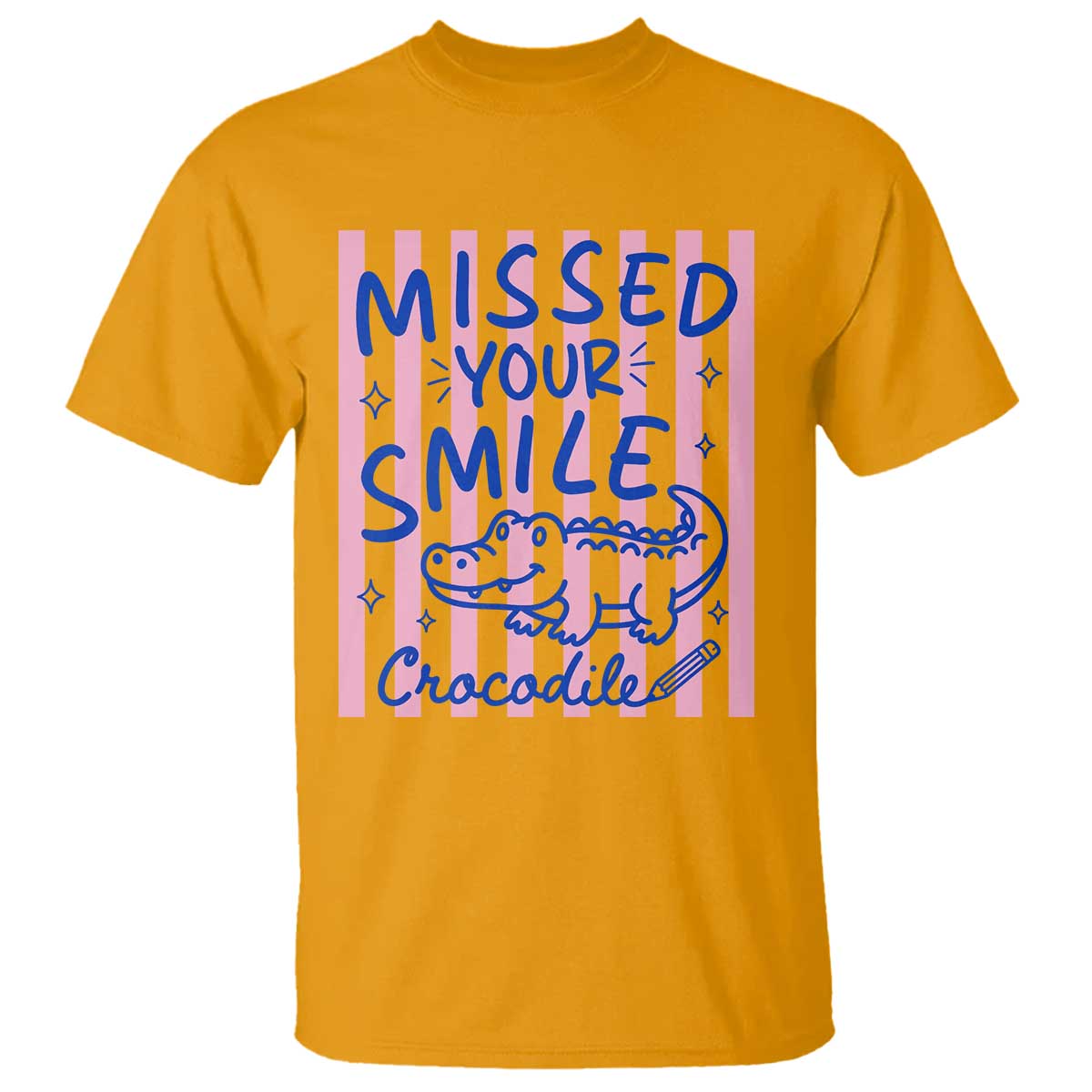 Cute Crocodile Pun Back To School Retro Preppy T Shirt Missed Your Smile Crocodile
