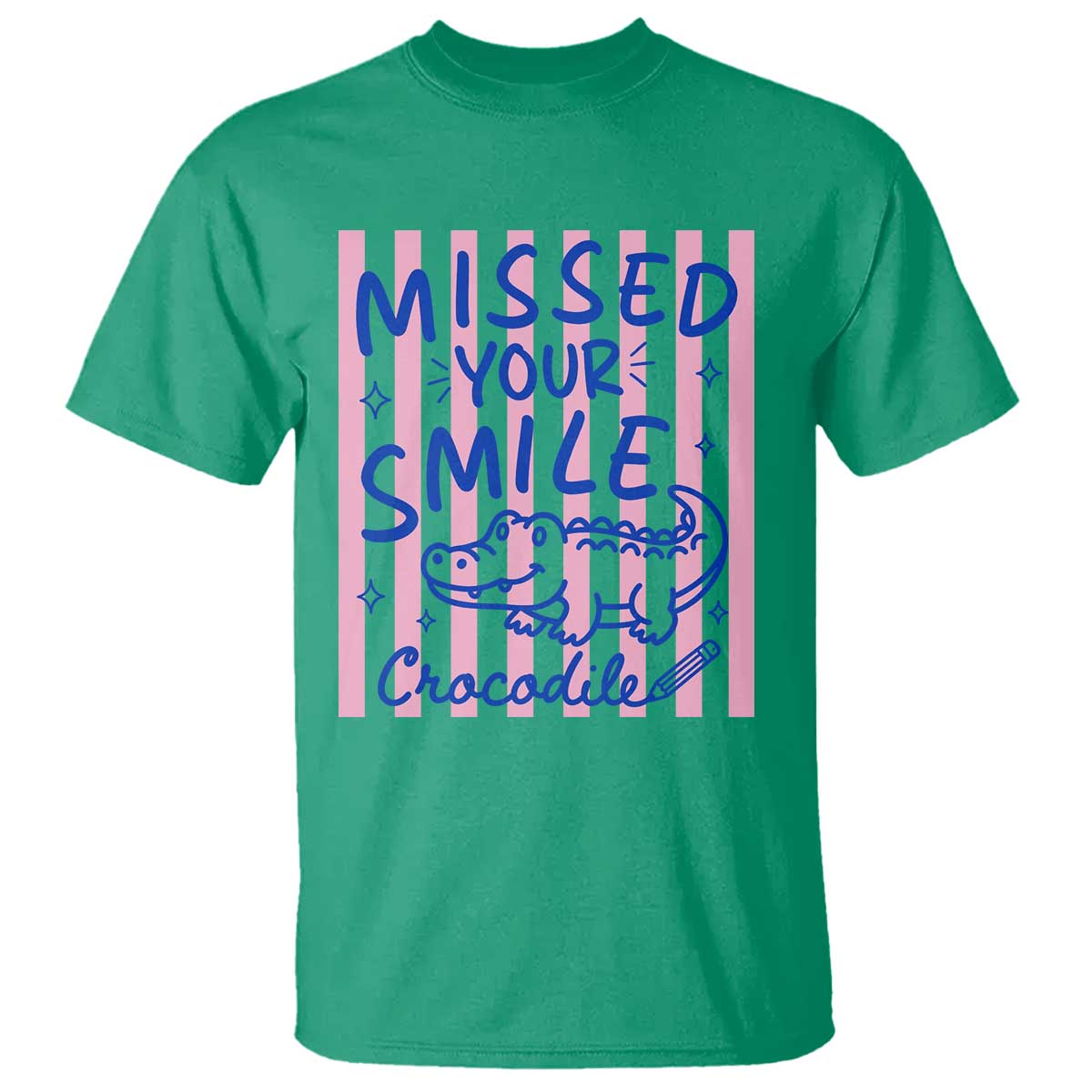 Cute Crocodile Pun Back To School Retro Preppy T Shirt Missed Your Smile Crocodile