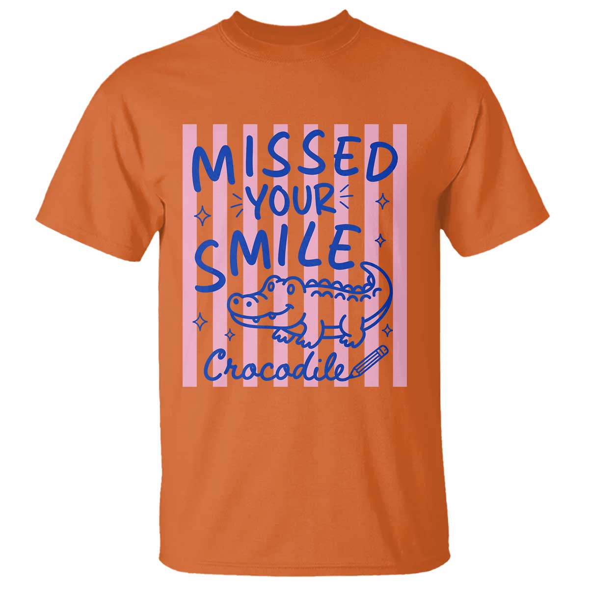 Cute Crocodile Pun Back To School Retro Preppy T Shirt Missed Your Smile Crocodile