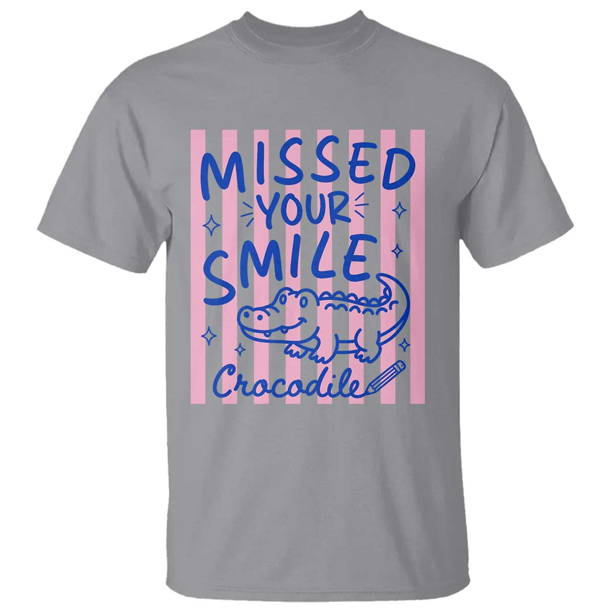 Cute Crocodile Pun Back To School Retro Preppy T Shirt Missed Your Smile Crocodile