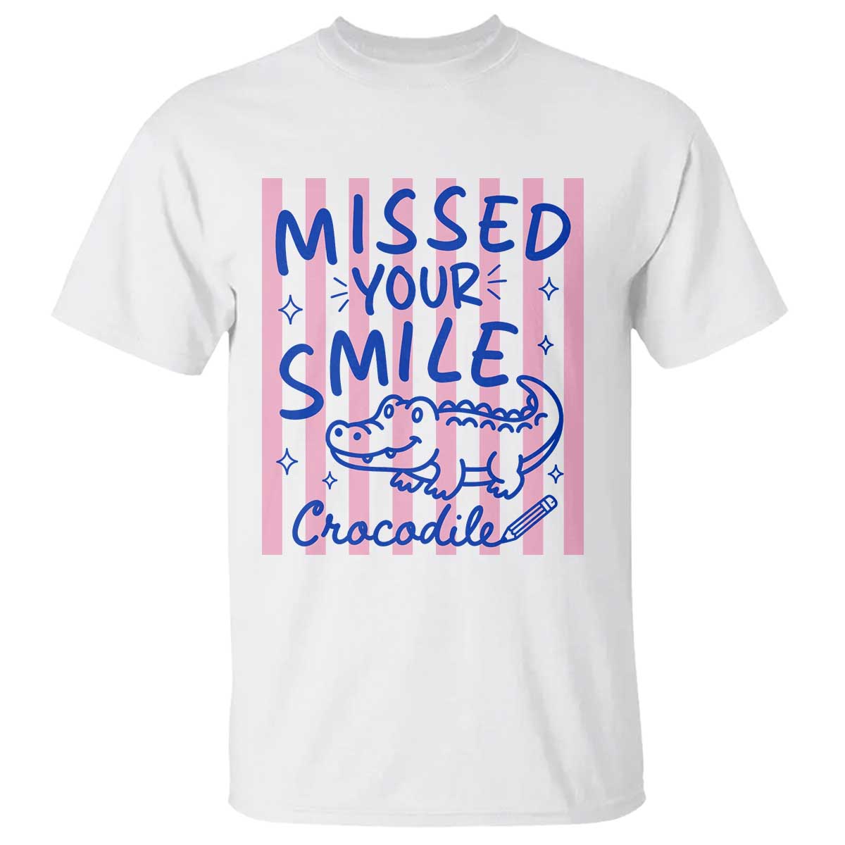 Cute Crocodile Pun Back To School Retro Preppy T Shirt Missed Your Smile Crocodile