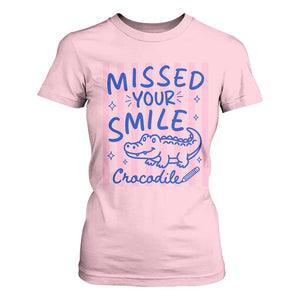 Cute Crocodile Pun Back To School Retro Preppy T Shirt For Women Missed Your Smile Crocodile