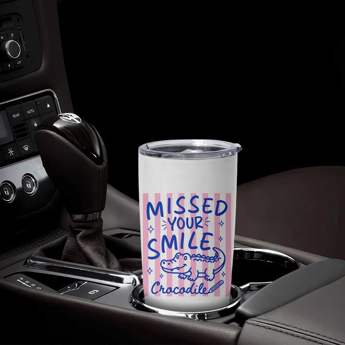 Cute Crocodile Pun Back To School Retro Preppy Tumbler Cup Missed Your Smile Crocodile