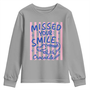 Cute Crocodile Pun Back To School Retro Preppy Youth Sweatshirt Missed Your Smile Crocodile