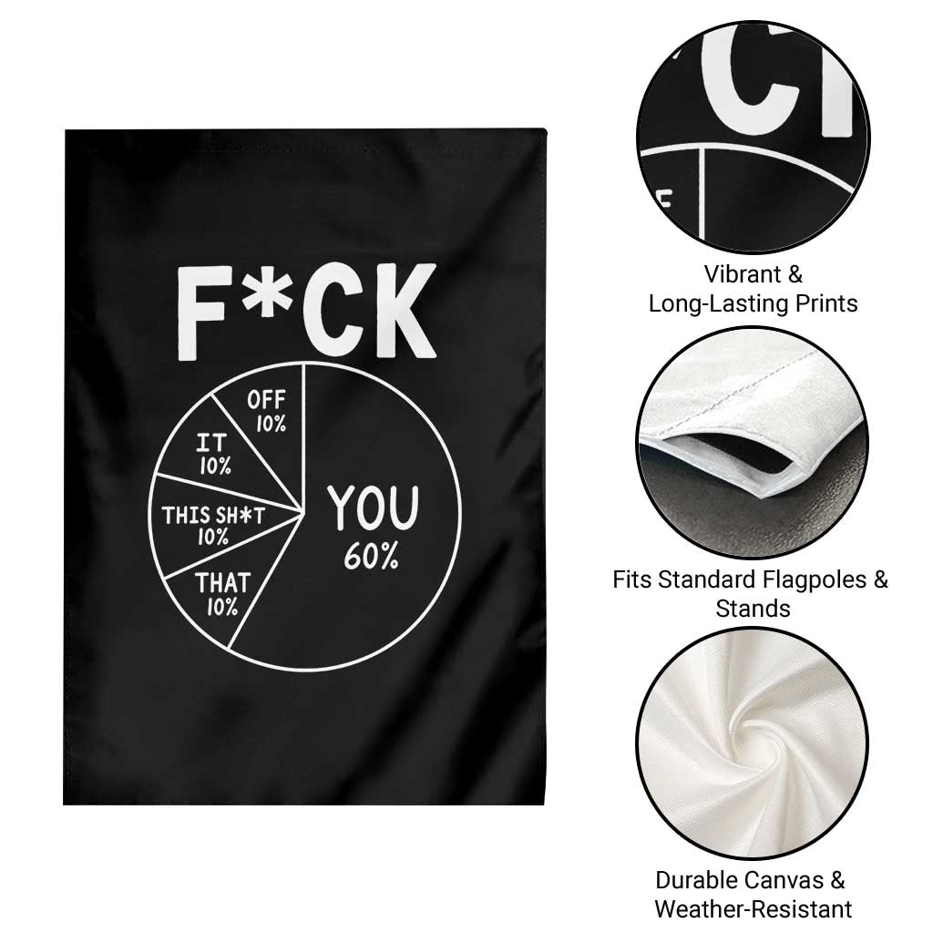 Funny Fuck Profanity Pie Chart You Off It This Shit That Garden Flag Sarcastic Anti Social Office Humor