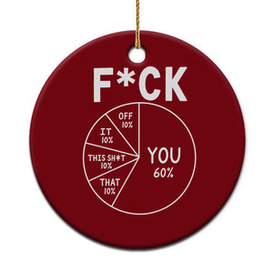Funny Fuck Profanity Pie Chart You Off It This Shit That Ceramic Ornament Sarcastic Anti Social Office Humor