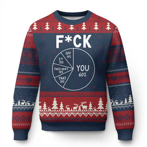 Funny Fuck Profanity Pie Chart You Off It This Shit That Ugly Christmas Sweater Sarcastic Anti Social Office Humor