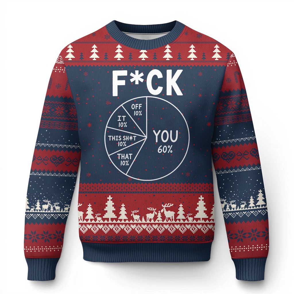 Funny Fuck Profanity Pie Chart You Off It This Shit That Ugly Christmas Sweater Sarcastic Anti Social Office Humor