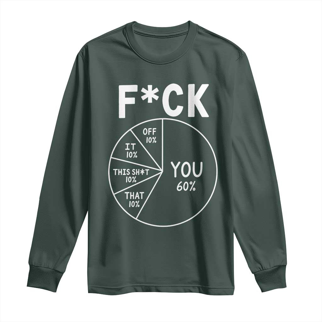 Funny Fuck Profanity Pie Chart You Off It This Shit That Long Sleeve Shirt Sarcastic Anti Social Office Humor