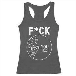 Funny Fuck Profanity Pie Chart You Off It This Shit That Racerback Tank Top Sarcastic Anti Social Office Humor