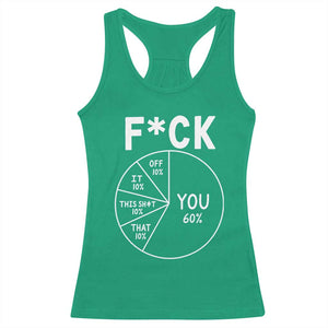 Funny Fuck Profanity Pie Chart You Off It This Shit That Racerback Tank Top Sarcastic Anti Social Office Humor
