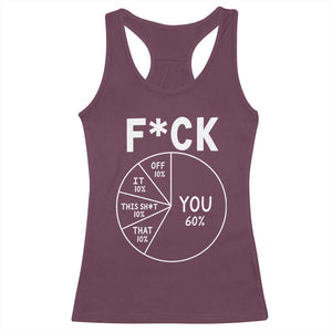 Funny Fuck Profanity Pie Chart You Off It This Shit That Racerback Tank Top Sarcastic Anti Social Office Humor