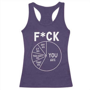 Funny Fuck Profanity Pie Chart You Off It This Shit That Racerback Tank Top Sarcastic Anti Social Office Humor