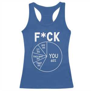 Funny Fuck Profanity Pie Chart You Off It This Shit That Racerback Tank Top Sarcastic Anti Social Office Humor