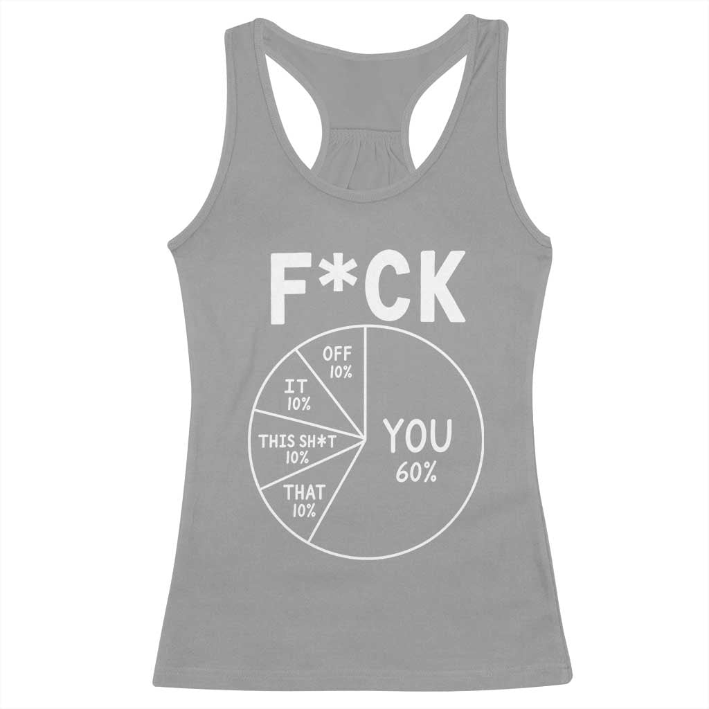 Funny Fuck Profanity Pie Chart You Off It This Shit That Racerback Tank Top Sarcastic Anti Social Office Humor