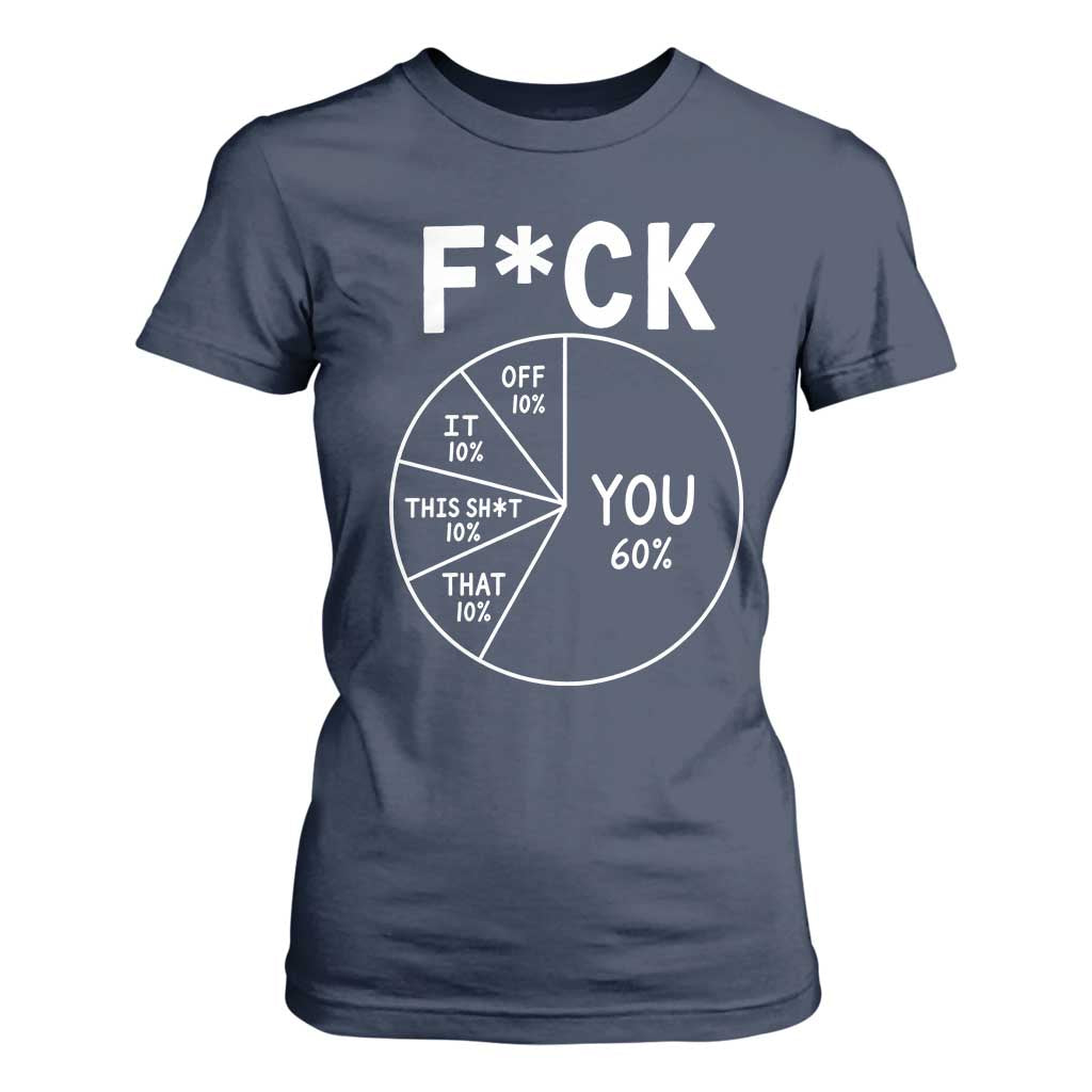 Funny Fuck Profanity Pie Chart You Off It This Shit That T Shirt For Women Sarcastic Anti Social Office Humor