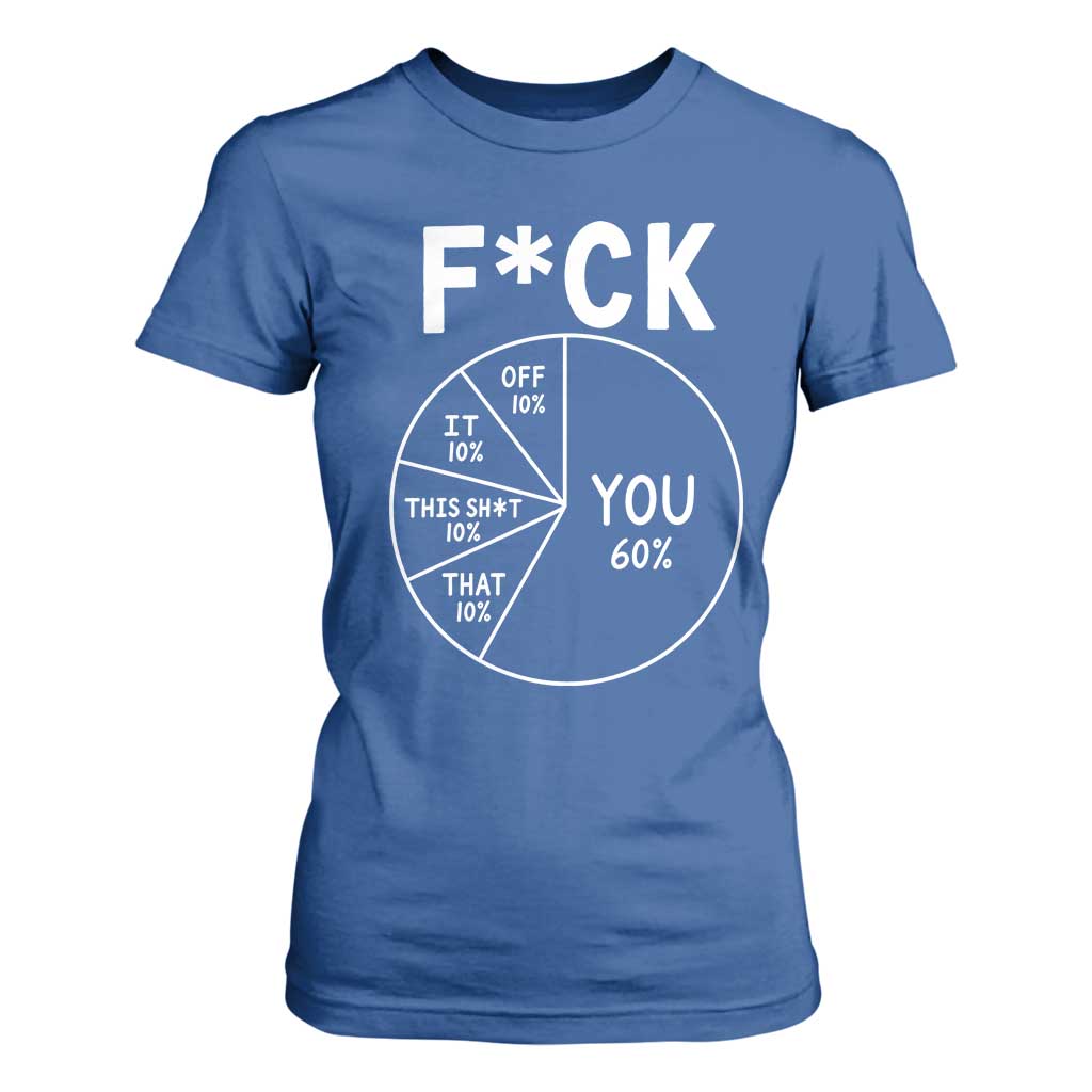 Funny Fuck Profanity Pie Chart You Off It This Shit That T Shirt For Women Sarcastic Anti Social Office Humor