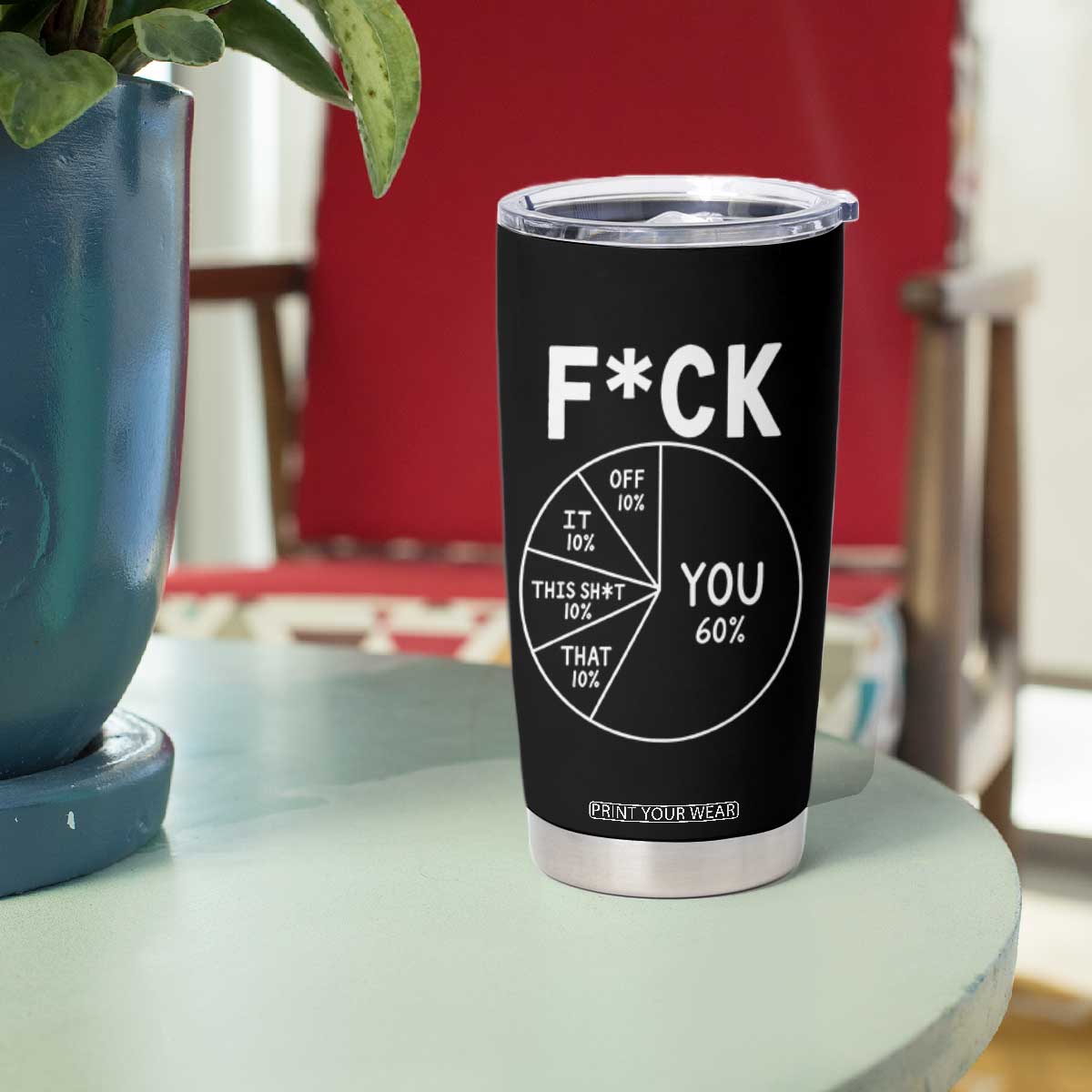 Funny Fuck Profanity Pie Chart You Off It This Shit That Tumbler Cup Sarcastic Anti Social Office Humor