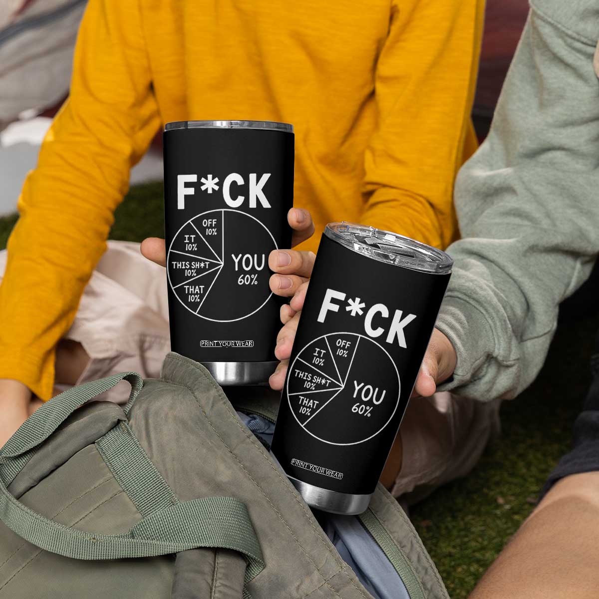 Funny Fuck Profanity Pie Chart You Off It This Shit That Tumbler Cup Sarcastic Anti Social Office Humor