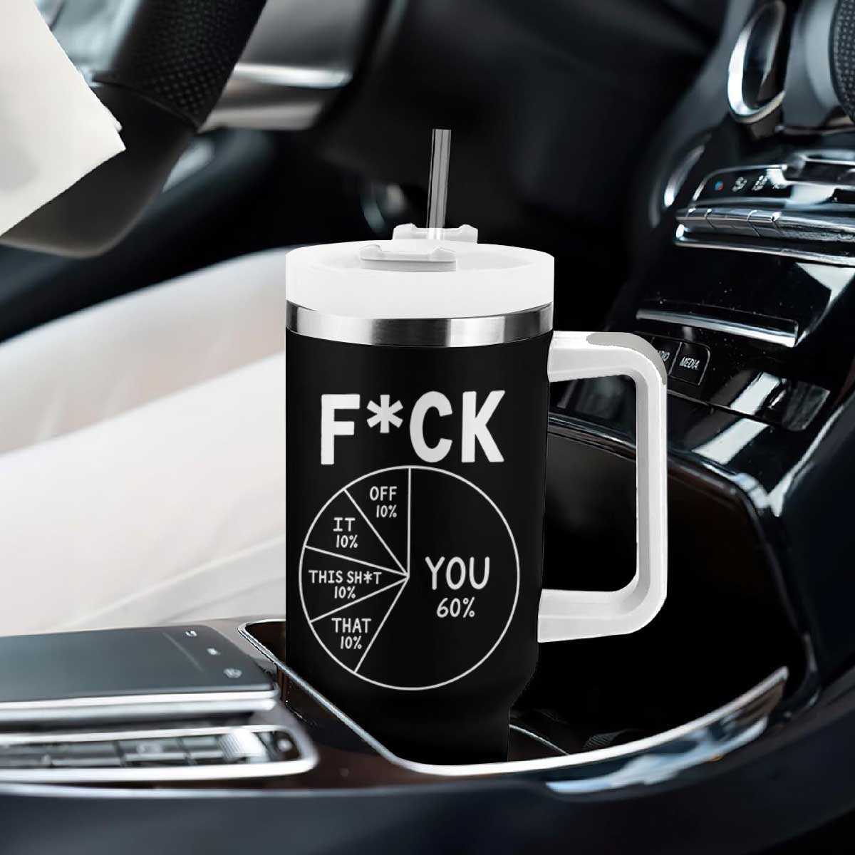 Funny Fuck Profanity Pie Chart You Off It This Shit That Tumbler With Handle Sarcastic Anti Social Office Humor