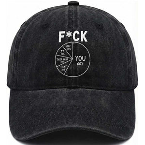 Funny Fuck Profanity Pie Chart You Off It This Shit That Washed Cotton Baseball Cap Sarcastic Anti Social Office Humor