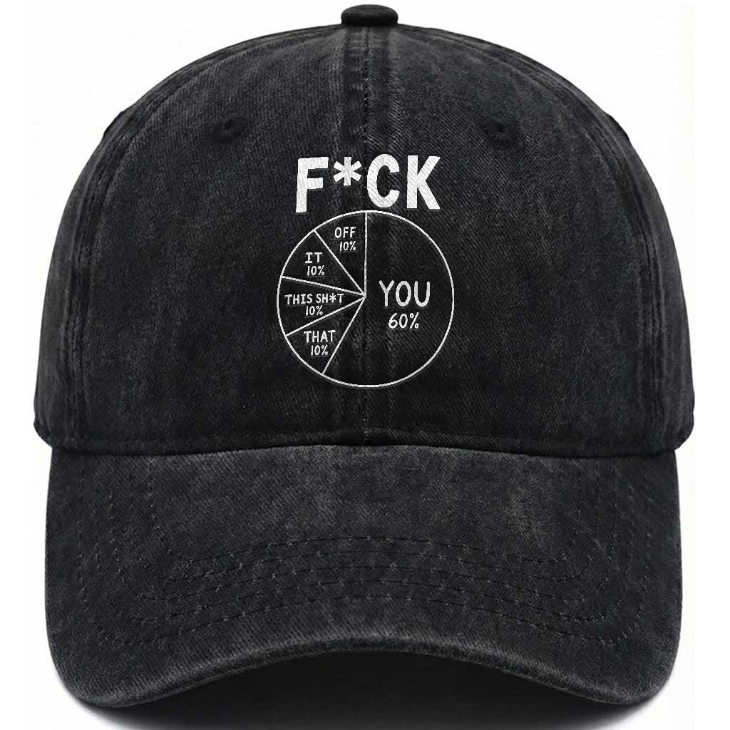 Funny Fuck Profanity Pie Chart You Off It This Shit That Washed Cotton Baseball Cap Sarcastic Anti Social Office Humor TS02 Print Your Wear