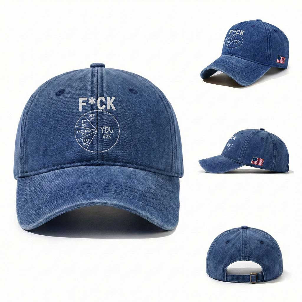 Funny Fuck Profanity Pie Chart You Off It This Shit That Washed Cotton Baseball Cap Sarcastic Anti Social Office Humor