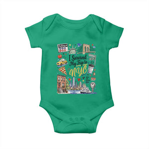I Survived My Trip To NYC Iconic Symbols Graphic Baby Onesie Funny New York City Travel Humor Vacation Souvernir