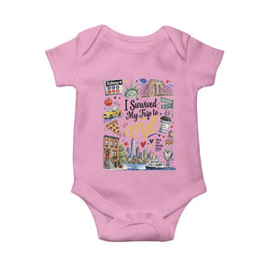 I Survived My Trip To NYC Iconic Symbols Graphic Baby Onesie Funny New York City Travel Humor Vacation Souvernir