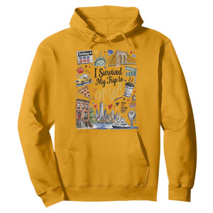 I Survived My Trip To NYC Iconic Symbols Graphic Hoodie Funny New York City Travel Humor Vacation Souvernir