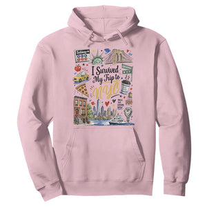 I Survived My Trip To NYC Iconic Symbols Graphic Hoodie Funny New York City Travel Humor Vacation Souvernir