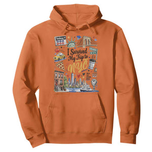 I Survived My Trip To NYC Iconic Symbols Graphic Hoodie Funny New York City Travel Humor Vacation Souvernir