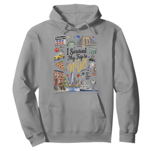 I Survived My Trip To NYC Iconic Symbols Graphic Hoodie Funny New York City Travel Humor Vacation Souvernir