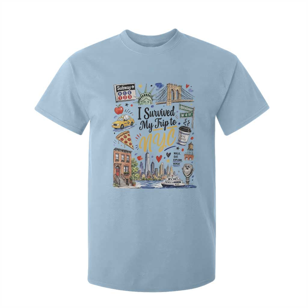 I Survived My Trip To NYC Iconic Symbols Graphic T Shirt For Kid Funny New York City Travel Humor Vacation Souvernir