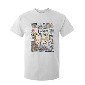 I Survived My Trip To NYC Iconic Symbols Graphic T Shirt For Kid Funny New York City Travel Humor Vacation Souvernir
